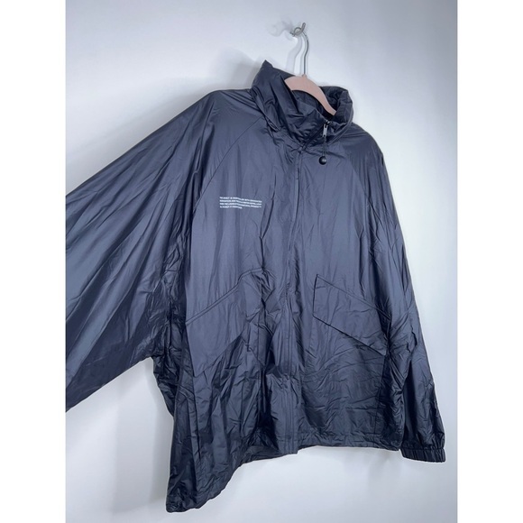 Pangaia Black Nylon Jacket Hooded Zip Up Oversized Unisex Minimalist Medium - Picture 5 of 16